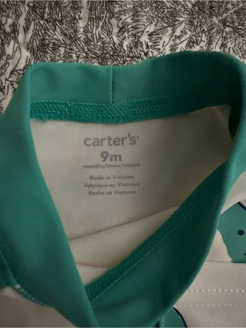 Carter's Teal & White Shark Two-Piece Rash Guard Swim Set